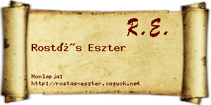Rostás Eszter névjegykártya